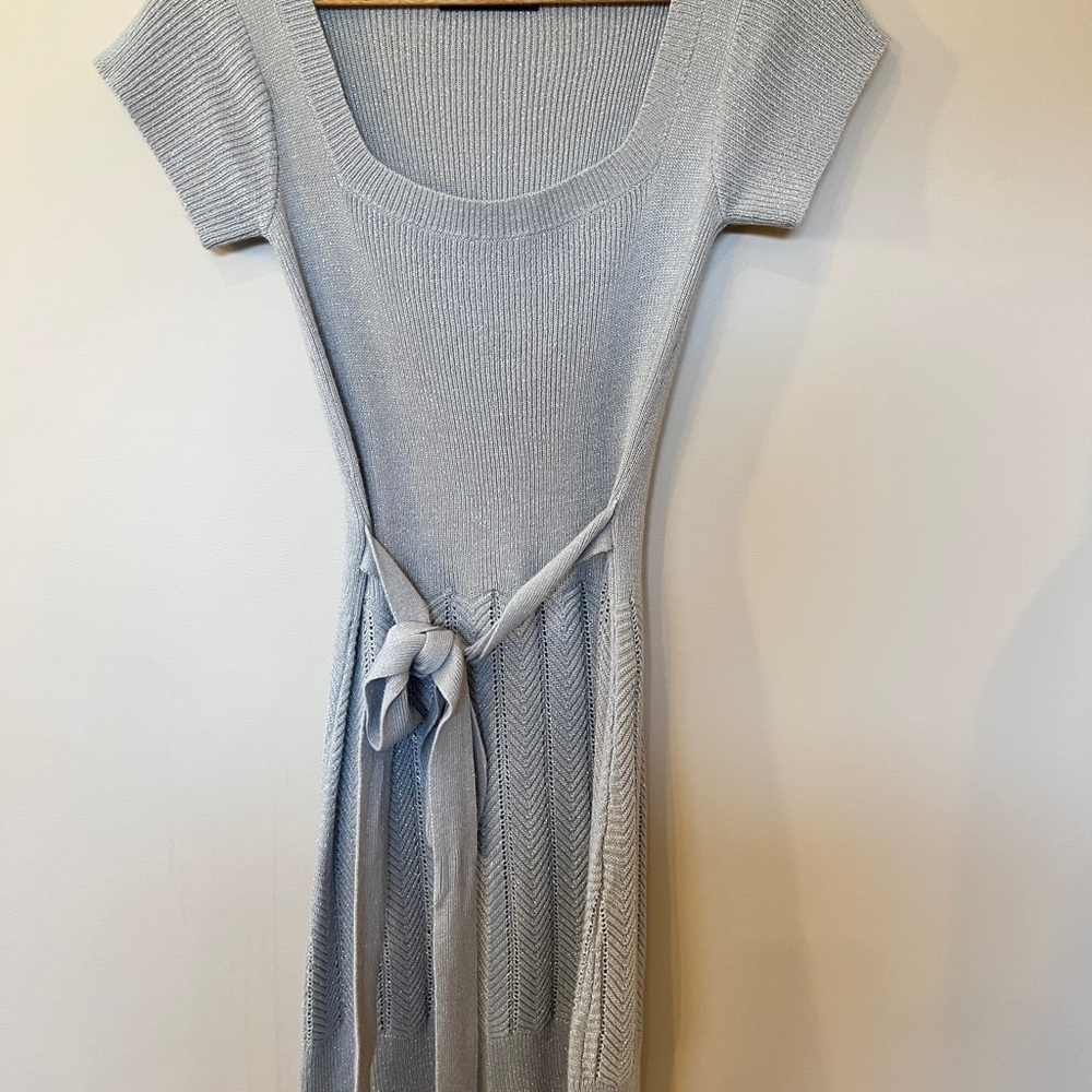 Silver Sparkling Knit Dress